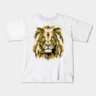 Beige Lion Head - Lion Portrait - Tigazprint Kids T-Shirt
